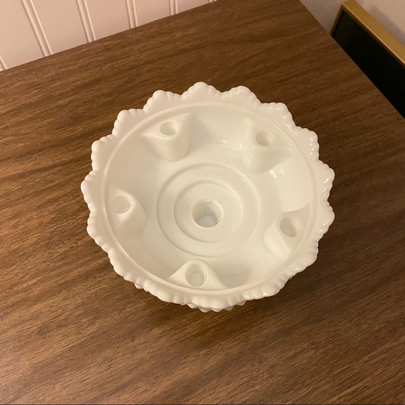 Fenton Accents Vintage Fenton White Hobnail Milk Glass Candle